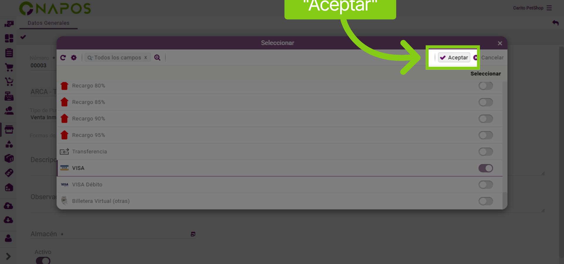 Aceptar Cambios Realizados