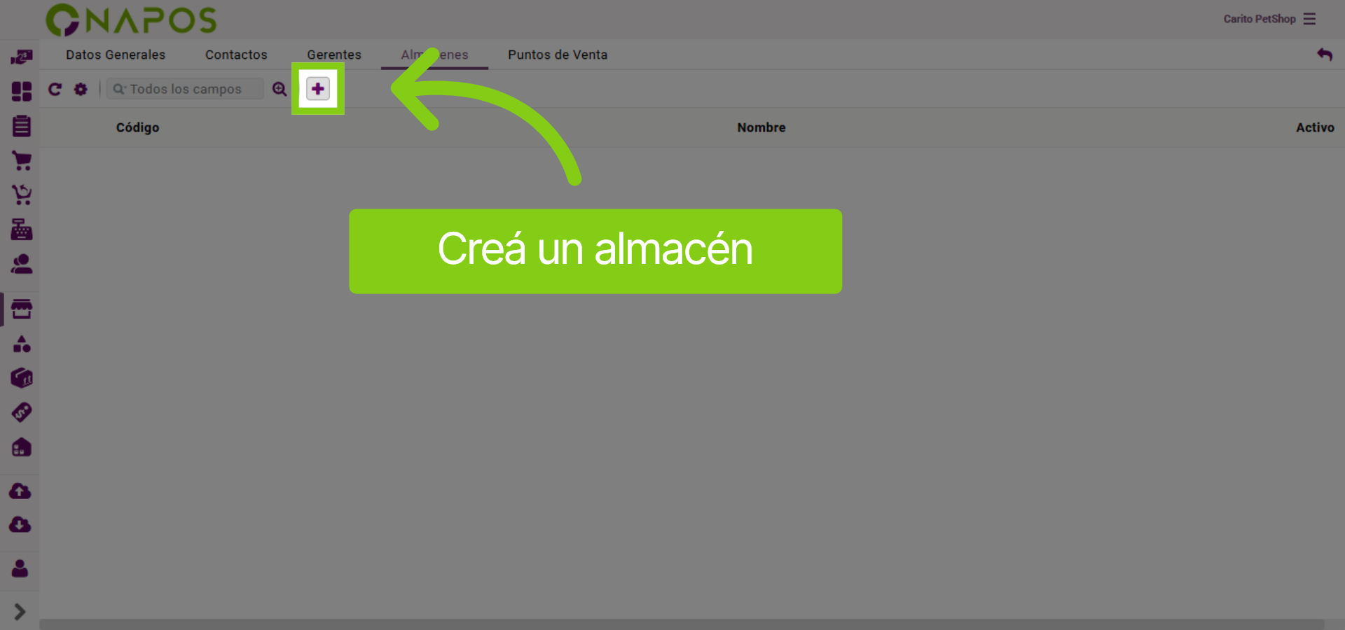 Crear un almacén