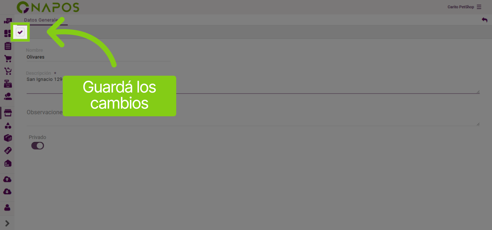 Confirmar Datos Del Local